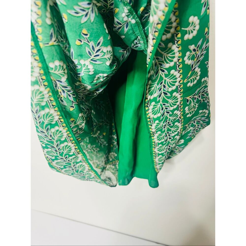 Max Studio Green Floral Peasant Maxi Dress Sz S - Picture 8 of 10